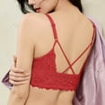 thumbnail image 4 of Women Pullover Bra Women's Cross-Back Lace Push up Bra Solid Wireless Front Closure Comfortable Seamless Underwear Bralette Red L, 4 of 6
