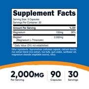 Nutricost Magtein Magnesium L-Threonate 2,000mg, 90 Capsules - Gluten Free, Vegetarian, 30 Servings