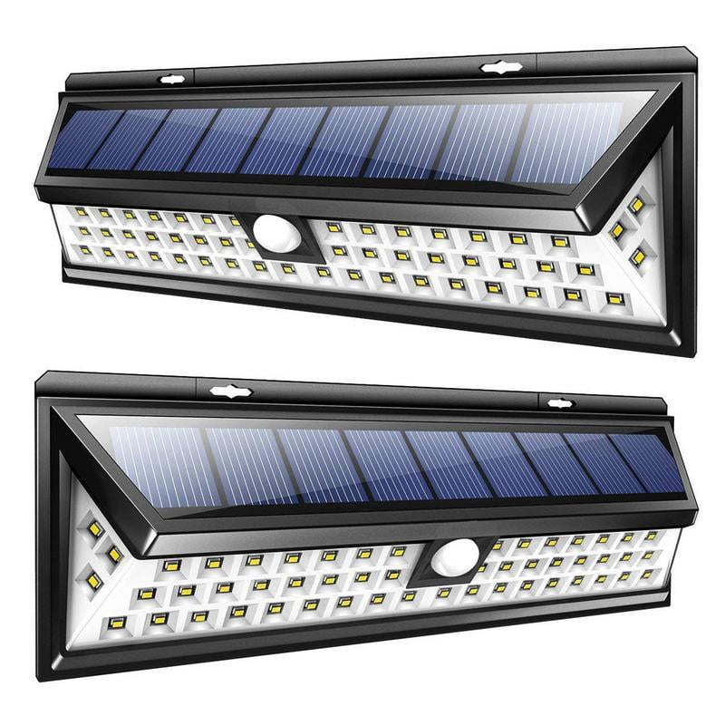 Qishi 54 Led Solar Lights Outdoor 3 Optional Modes Wireless Motion Sensor Light With 270 Wide Angle Ip65 Waterproof Easy To Install Security