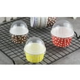 thumbnail image 4 of Recardis 100 Pcs Creative Cake Cups Medium Size Paper Ice Cream Cup Heat Resistabt Dessert Container with Lid for Yogurt Mousse (Random Color), 4 of 5