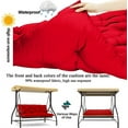 thumbnail image 6 of Replacement Cushions for Swing, Waterproof Porch Swing Cushion, 2-3 Seat Outdoor Bench Cushion with Backrest for Patio Furniture Garden Porch Loveseat Glider Pad (Red 47*40in), 6 of 7