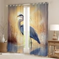 thumbnail image 2 of Feelyou 3D Jungle Crane Blackout Curtains Set of 2 (52x84 Each), Animal Wildlife Window Curtains, Rustic Farmhouse Curtains and Drapes, Window Curtains Bedroom Decor, 2 of 6