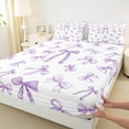 thumbnail image 3 of Feelyou Girly Buffalo Bowknot Queen Sheet Sets, Cartoon Princess Bowknot Flat Sheet, Teen Boy Girl Kid Queen Fitted Sheet, Luxury Bedroom Decor, 4 Pieces, 3 of 7