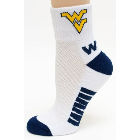 - West Virginia Mountaineers White Quarter-Mountaineers Sock