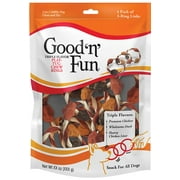 Good ’n’ Fun Triple Flavor Play-Tug-Chew Rings 4 Count, Snack For All Dogs