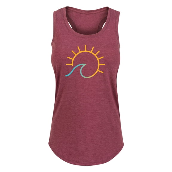 Instant Message - Wave Into Sun Graphic Racerback Tank