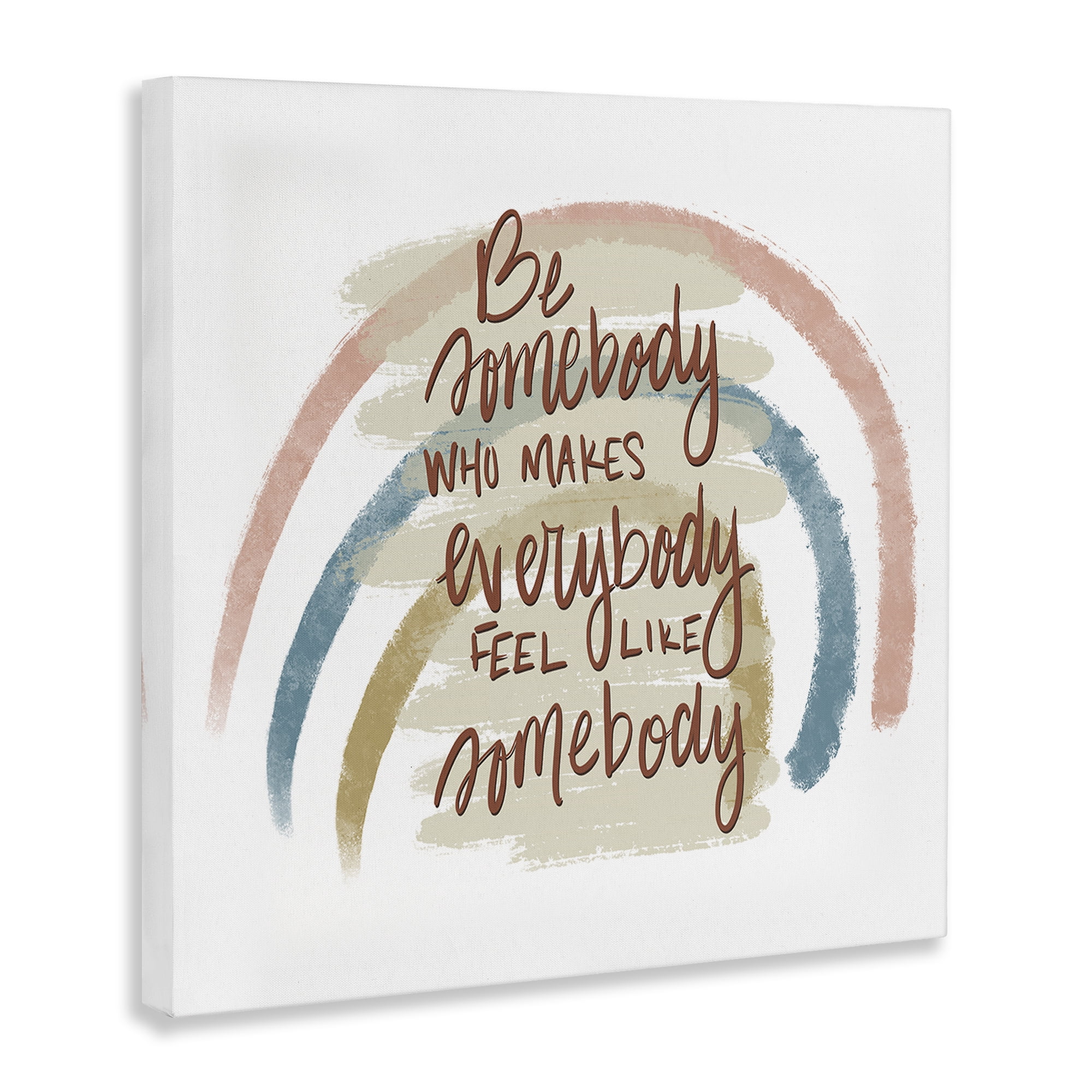 Stupell Industries Inspirational Be Somebody Text & Numbers Painting Wrapped Canvas Art Print Wall Art, 36 x 36