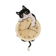 thumbnail image 5 of CarpNettore Cat Shaped Hanging Wall Clock with Swinging Tail Cute Stylish Modern Non Ticking Style B, 5 of 9