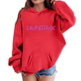 thumbnail image 1 of Moonsky Sudadera con capucha y cordón HUNTRX, estampado de grupo de chicas coreanas, jersey corto, suave y cómodo, top de manga larga para primavera y otoño. Rojo 160, 1 of 5