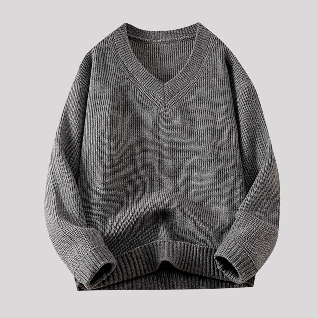RKSTN Chandails pour Hommes Chandail à Col en V Tricoté Décontracté à Manches Longues Ajusté Mode Automne