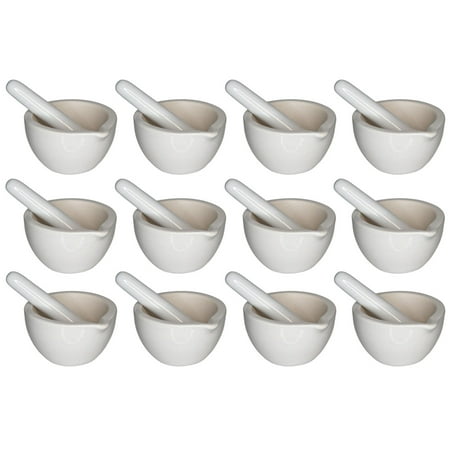 

GSC International 4-13022-12 Porcelain Mortar and Pestle 80mm Opening and 60ml Capacity Case of 12