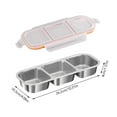 thumbnail image 3 of Stainless Steel Snack Containers - Reusable 3 Compartment Condiment Box with Lids for Kids Adults, Grab and Go Divided Snack Food Storage Containers Sauce Cups for School, Travel, 3 of 4