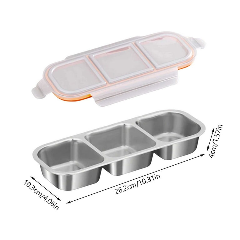 Stainless Steel 3-Compartment Snack Container - Leakproof, Divided Food Storage For School, Travel, & Meal Prep
