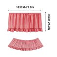 thumbnail image 3 of Teacher Desk Skirts，6 ft x 30 Inch Ruffled Table Skirt Decor Supplies for Classroom Teacher Office Desk Decor, Farmhouse Home Kitchen Party Red, 3 of 9