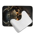 thumbnail image 6 of Honeii Metal Evil Skull Pattern Bathroom Anti-Skid Pad Bathroom Mat Vintage Seamless Pattern Not-Slip Toilet Rug Set, 6 of 6