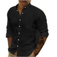thumbnail image 2 of Long Sleeve Shirts for Men with Pockets Button-Down Collared Lightweight T Shirt Casual Solid Comfort Loose Basic Lapel Business Work Tops, 2 of 6