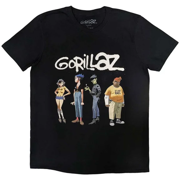 CLASSIC Gorillaz 'Spray Logo Group' (Black) T-Shirt - NEW & OFFICIAL!