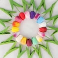 thumbnail image 2 of 10pcs White Artificial Flowers Fake Tulips 13" Silk Flower for Home Kitchen Wedding Decor Bouquet Decorations Office Floral Arrangements, 2 of 5