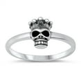 thumbnail image 1 of Funky King Skull Ring .925 Sterling Silver Band Jewelry Female Male Unisex Size 10, 1 of 4