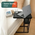 thumbnail image 5 of C Shaped End Table, Side Table for Couch and Bed, Small Side Table for Small Spaces, Living Room, Bedroom, Rustic Snack Table, 5 of 9
