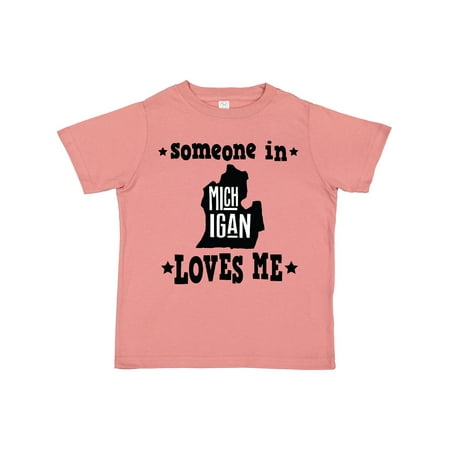 

Inktastic Michigan Travel Gift Someone Loves Me Gift Toddler Boy or Toddler Girl T-Shirt