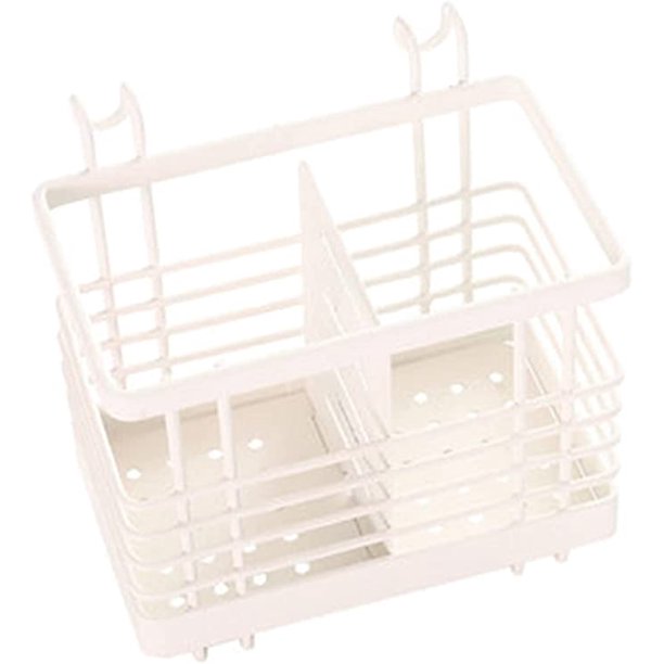 Soporte para utensilios de cocina Fregadero Estante de almacenamiento Caja de drenaje montada en la pared Palillos Jaula Cuchara Cuchillo y tenedor Estante de almacenamiento,Blanco TUNC Sencillez
