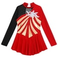 thumbnail image 2 of YONGHS Kids Girls Sequins Mock Neck Roller Figure Ice Skating Dress Gymnastic Leotard Red 8, 2 of 7