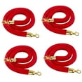 thumbnail image 3 of Barreras de seguridad de control de multitudes de cuerda de puntal de terciopelo de 4 piezas para áreas VIP Rojo, 3 of 8