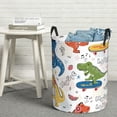 thumbnail image 6 of Rateoe Dinosaur Pattern Round Laundry Hamper Basket, Tall Hamper Basket for Blanket Storage, Nursery Clothes Hamper for Laundry in Bedroom and College Dorm-Small, 6 of 6