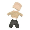 thumbnail image 3 of Ropa de muñeca de 3 piezas para disfraz de muñeco de peluche de 16cm, sudadera con capucha, sombrero y pantalones, accesorios para fotos, accesorios d, 3 of 9