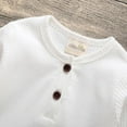thumbnail image 5 of Baby Girl Boy 2 Pack Solid Long Sleeve Romper Bodysuit Clothes Black & White 9-12 Months, 5 of 6