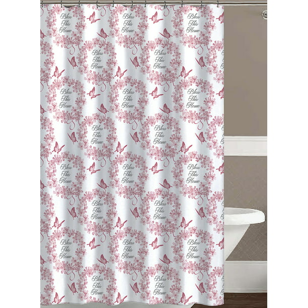 Country Pink Wreath Shower Curtain For, Country Shower Curtains And Accessories
