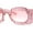 All Pink, variant on Womens Unique Cloud Shape Rectangular Mod Plastic Fashion Sunglasses Silver - Silver Mirror