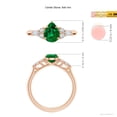 thumbnail image 5 of ANGARA Lab Grown Pear Shape Emerald Side Stone Engagement Ring with Diamonds for Women in 14K Rose Gold (Size-8x6mm) | May Birthstone, Anniversary, Jewelry Gift for Women | Lab-Grown Emerald Ring, 5 of 8