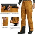 thumbnail image 4 of HARD LAND Men's Snow Pants Waterproof Insulated Ski Pants Windproof Durable Snowboard Pants for Winter, 4 of 7