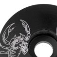 thumbnail image 3 of Aleación De Aluminio Bicicleta Threadless Stem Headset Top Cap Cover Black Scorpion Sunnimix Tapa superior para auriculares de bicicleta, 3 of 8