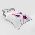thumbnail image 3 of Ambesonne White Bedding Set 3 Pcs, Modern Wavy Patterns Art, Twin, Red Blue, 3 of 3
