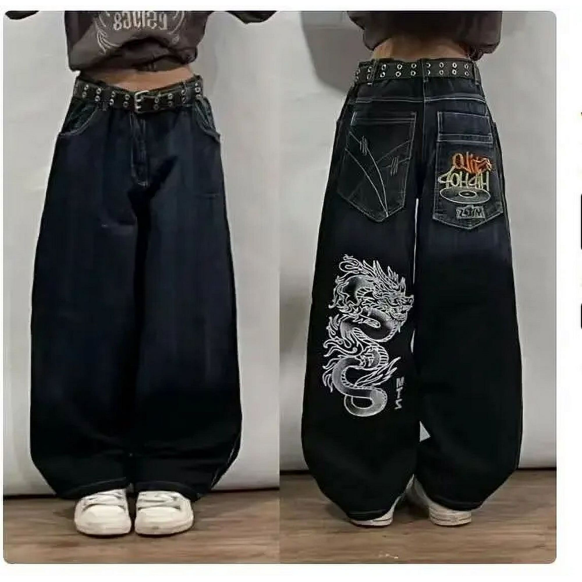 JNCO Y2K Baggy Jeans Vintage Embroidered High Quality Denim Hip