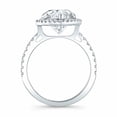 thumbnail image 4 of HeartsAndYou 2ct Marquise Cut Moissanite Gatsby Halo Engagement Ring for Women 18k White Gold over Silver, 4 of 5