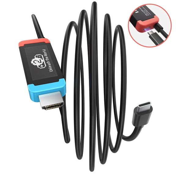 Lemorele Switch USB-C to HDMI Adapter,6.56ft Cable Switch HDMI Adapter with PD 100W Fast Charging, 4K@60Hz HDR Output, for Nintendo Switch/Switch OLED/Steam Deck/ROG Ally, Aluminum Alloy Portable