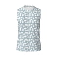 thumbnail image 6 of Lsque Polar Bears And Snowy Winter Print Men's Cotton Blend Sleeveless Muscle Shirts (S-3XL)- Moisture Wicking, Odor Protection, UPF 30+,Small, 6 of 8