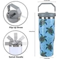 thumbnail image 5 of Cadeaux Tortue de Mer pour Femmes Gobelet Tortue de Mer 30 oz avec Poignée Tasse Tortue de Mer Gobelets Isolés Gobelets avec Paille Rabattable et Poignée Supérieure Acier Inoxydable Tasse à Café 30 oz, 5 of 5