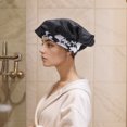 thumbnail image 4 of Unique Bargains Women Flowered Shower Cap Black 1 Pc Black, 4 of 5