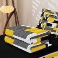 thumbnail image 5 of Castle Fairy Mid Century Geometric Block Zipper Queen Comforter Set with Fitted Sheet and 2 Pillowcases,Abstract Square Layout Zipper Bedding Set,Yellow Black Gray,Reversible, 5 of 7