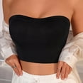thumbnail image 7 of Women's Strapless Longline Bandeau Bra, Seamless Padded Body Fitting Casual Underwear Bralette Black Lady Cute Bras Push Up L, 7 of 7