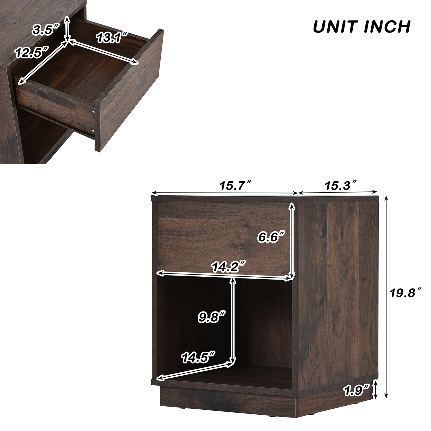 Kadyn 3 Pieces Walnut Bedroom Sets Queen Size Platform Bed, Queen Bed with Storage Bench, Solid Wood Nightstand and 9-Drawer Dresser for Bedroom Kadyn 3 Pieces Walnut Bedroom Sets Queen Size Platform Bed, Queen Bed with Storage Bench, Solid Wood Nightstand and 9-Drawer Dresser for Bedroom