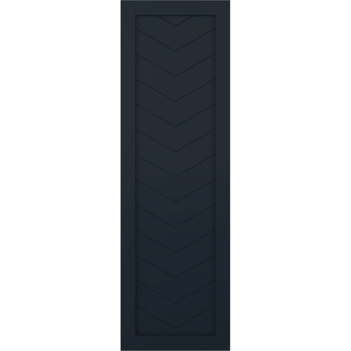 Ekena Millwork 15"W x 55"H True Fit PVC Single Panel Chevron Modern Style Fixed Mount Shutters, Starless Night Blue (Per Pair - Hardware Not Included)
