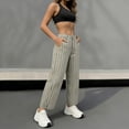 thumbnail image 6 of Striped Women's Wide Leg Denim Pants Mid Waist Loose Barrel Leg Jeans with Vertical Stripe Print Comfy Bohemian Trousers for and Street Style, 6 of 8