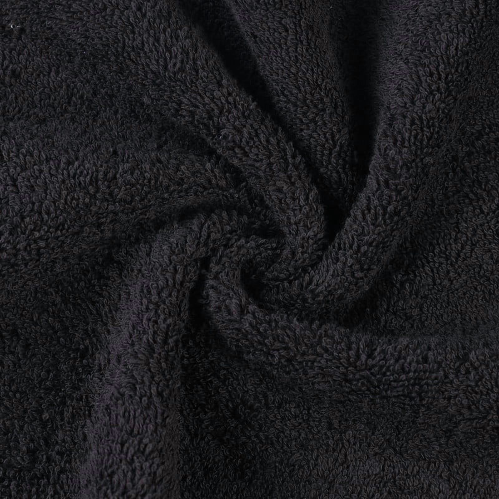 Superior Oregon Organic Cotton 3 Piece Towel Set, Soft Medium Weight Towels, Black