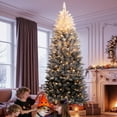 thumbnail image 2 of 6 ft Christmas Tree,Snow Flocked Pencil Christmas Tree, Slim Artificial Christmas Tree with Sturdy Metal Stand,Space-Saving Design for Home and Office Decor,Black Gradient, 2 of 9